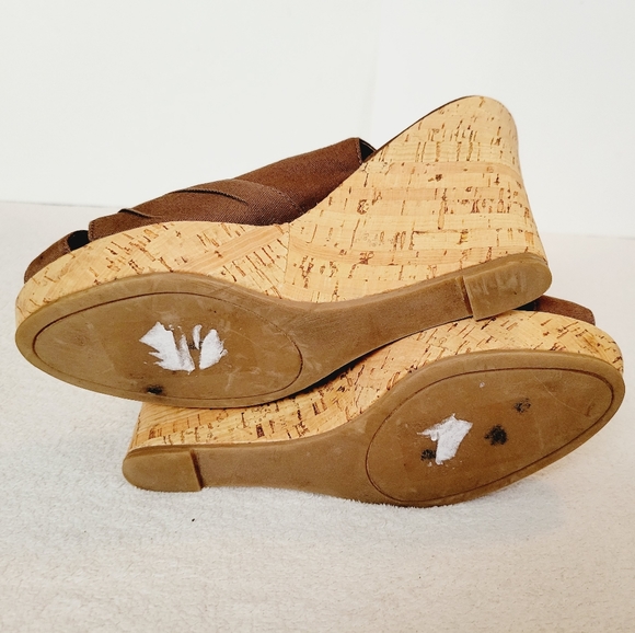 Bakers Socialite Open Toe Cork Wedge size 7 1/2 - Picture 5 of 6